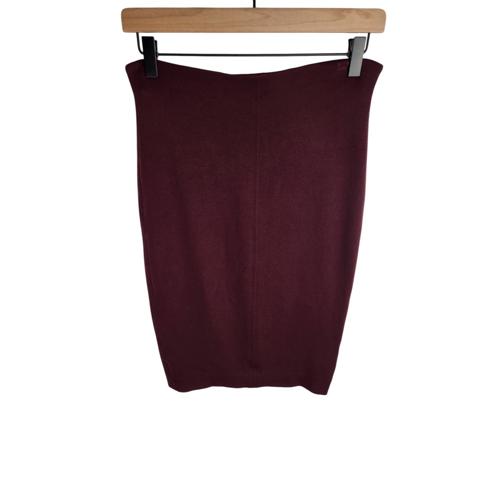 Wilfred Aritzia Skirt Women's Medium Maroon Pencil Ponte Knit Pull On Career